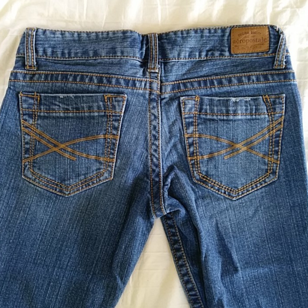 Aeropostale Bayla Skinny Distressed Jeans 3/4 J